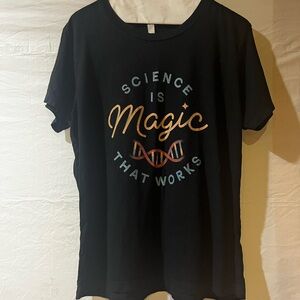Threadless Black "Science Is Magic" Short Sleeve Tee Shirt